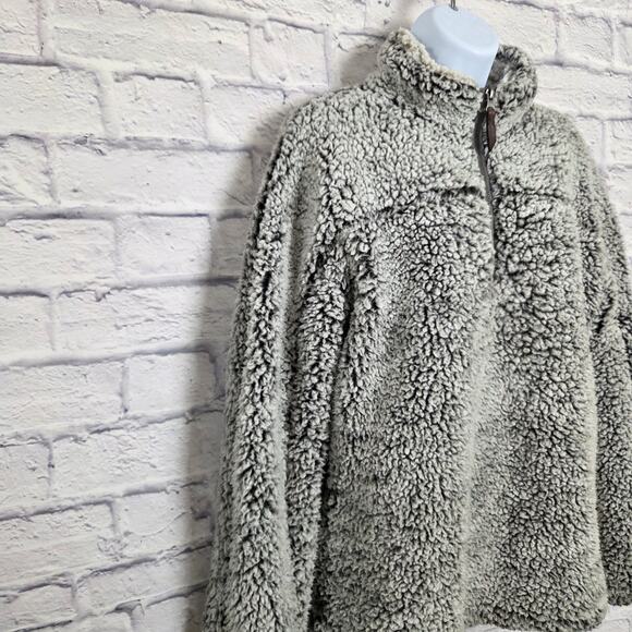 Thread & Supply Sherpa Pullover Size Medium Quarter Zip Pockets Gray - Picture 4 of 16